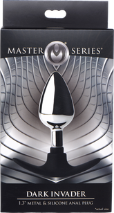 Master Series Dark Invader Metal & Silicone Anal Plug Medium Butt Plugs